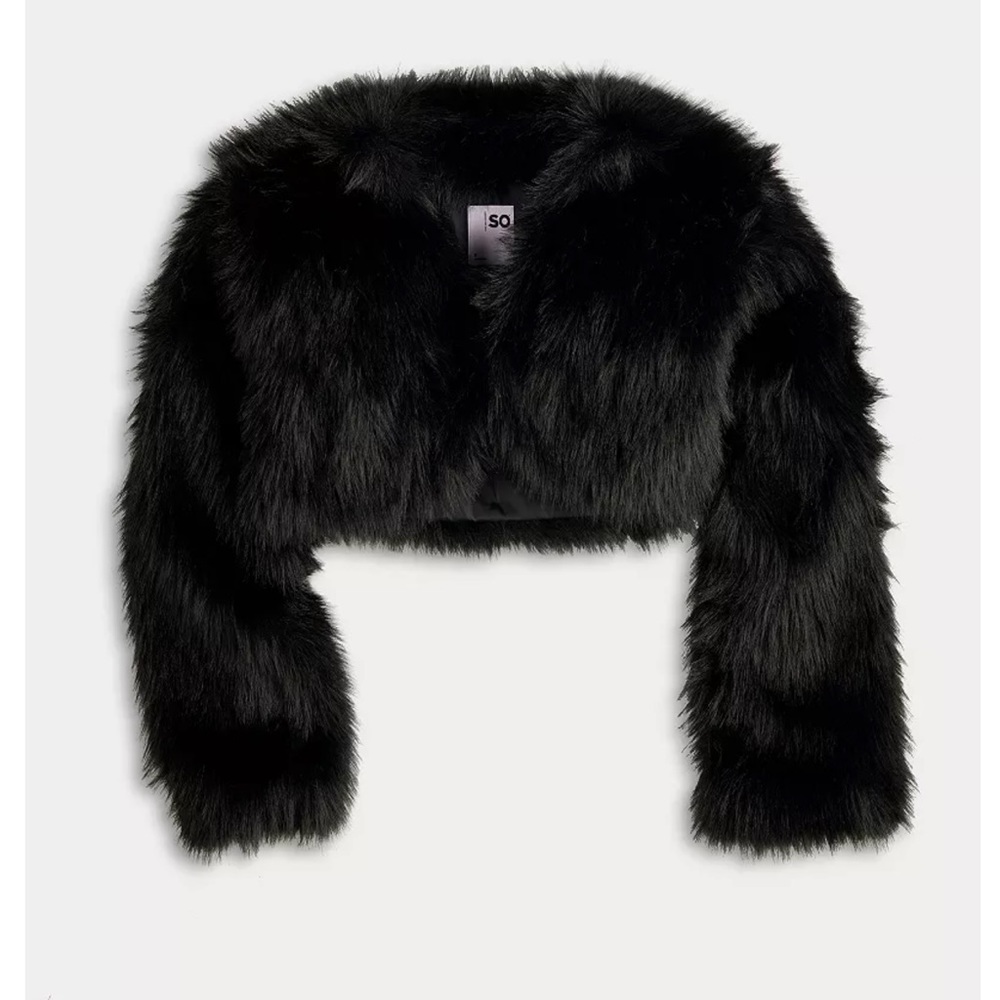 Cropped Faux Fur Jacket